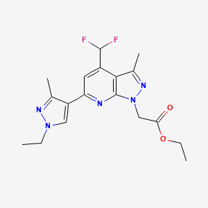 molecular formula C18H21F2N5O2 B4689989 ETHYL 2-[4-(DIFLUOROMETHYL)-6-(1-ETHYL-3-METHYL-1H-PYRAZOL-4-YL)-3-METHYL-1H-PYRAZOLO[3,4-B]PYRIDIN-1-YL]ACETATE 