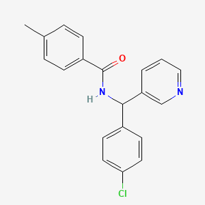 molecular formula C20H17ClN2O B4690053 N-[(4-chlorophenyl)(pyridin-3-yl)methyl]-4-methylbenzamide 