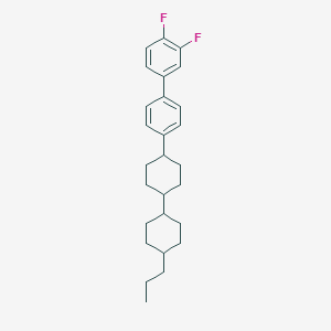 molecular formula C27H34F2 B046902 TRANS,TRANS-4''-(4''-PROPYLBICYCLOHEXYL-4-YL)-3,4-DIFLUOROBIPHENYL CAS No. 119990-81-7