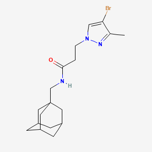 molecular formula C18H26BrN3O B4690208 N~1~-(1-ADAMANTYLMETHYL)-3-(4-BROMO-3-METHYL-1H-PYRAZOL-1-YL)PROPANAMIDE 