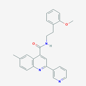 molecular formula C25H23N3O2 B4690246 N-[2-(2-methoxyphenyl)ethyl]-6-methyl-2-(pyridin-3-yl)quinoline-4-carboxamide 
