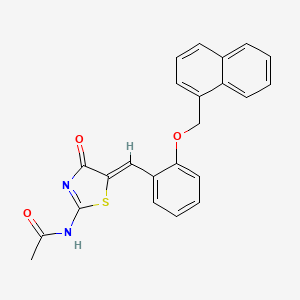 molecular formula C23H18N2O3S B4690413 N-{(5Z)-5-[2-(naphthalen-1-ylmethoxy)benzylidene]-4-oxo-4,5-dihydro-1,3-thiazol-2-yl}acetamide 