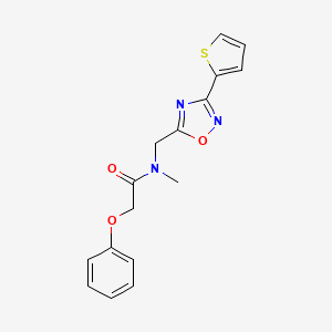 molecular formula C16H15N3O3S B4690582 N-methyl-2-phenoxy-N-[(3-thiophen-2-yl-1,2,4-oxadiazol-5-yl)methyl]acetamide 
