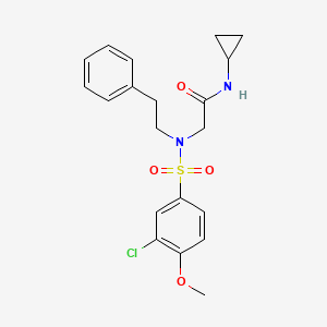 molecular formula C20H23ClN2O4S B4690609 N-CYCLOPROPYL-2-[N-(2-PHENYLETHYL)3-CHLORO-4-METHOXYBENZENESULFONAMIDO]ACETAMIDE 