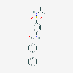 molecular formula C22H22N2O3S B469073 4-phenyl-N-[4-(propan-2-ylsulfamoyl)phenyl]benzamide CAS No. 713503-35-6