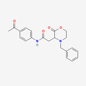 molecular formula C21H22N2O4 B4690805 N-(4-acetylphenyl)-2-(4-benzyl-2-oxomorpholin-3-yl)acetamide 