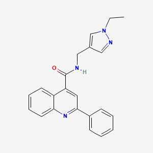 molecular formula C22H20N4O B4690813 N-[(1-ethyl-1H-pyrazol-4-yl)methyl]-2-phenylquinoline-4-carboxamide 