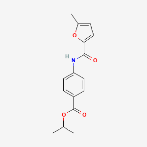 molecular formula C16H17NO4 B4690858 ISOPROPYL 4-{[(5-METHYL-2-FURYL)CARBONYL]AMINO}BENZOATE 