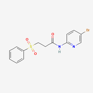 molecular formula C14H13BrN2O3S B4690870 N~1~-(5-BROMO-2-PYRIDYL)-3-(PHENYLSULFONYL)PROPANAMIDE 