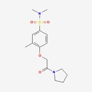 molecular formula C15H22N2O4S B4690940 N,N,3-TRIMETHYL-4-[2-OXO-2-(PYRROLIDIN-1-YL)ETHOXY]BENZENE-1-SULFONAMIDE 