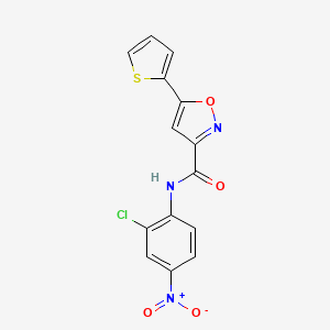 molecular formula C14H8ClN3O4S B4690946 N~3~-(2-CHLORO-4-NITROPHENYL)-5-(2-THIENYL)-3-ISOXAZOLECARBOXAMIDE 