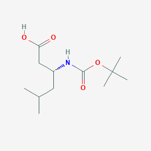 molecular formula C12H23NO4 B046910 (R)-3-((tert-Butoxycarbonyl)amino)-5-methylhexanoic acid CAS No. 146398-18-7