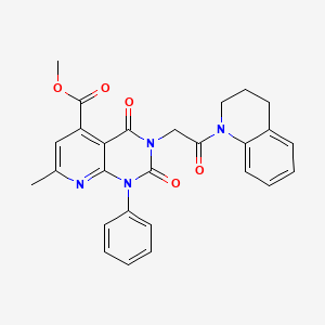molecular formula C27H24N4O5 B4691084 METHYL 7-METHYL-2,4-DIOXO-3-[2-OXO-2-(1,2,3,4-TETRAHYDROQUINOLIN-1-YL)ETHYL]-1-PHENYL-1H,2H,3H,4H-PYRIDO[2,3-D]PYRIMIDINE-5-CARBOXYLATE 