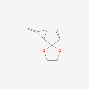 molecular formula C9H10O2 B046911 Spiro[bicyclo[3.1.0]hex-3-ene-2,2-[1,3]dioxolane],  6-methylene-,  (-)- CAS No. 117341-96-5