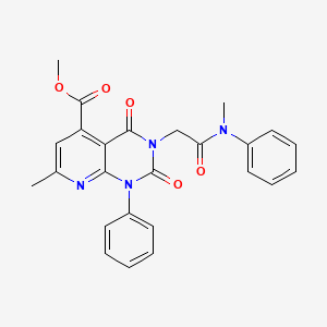 molecular formula C25H22N4O5 B4691229 METHYL 7-METHYL-3-{[METHYL(PHENYL)CARBAMOYL]METHYL}-2,4-DIOXO-1-PHENYL-1H,2H,3H,4H-PYRIDO[2,3-D]PYRIMIDINE-5-CARBOXYLATE 