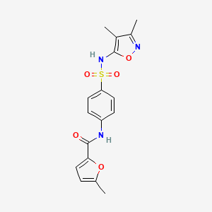 molecular formula C17H17N3O5S B4691337 N-{4-[(3,4-DIMETHYL-5-ISOXAZOLYL)SULFAMOYL]PHENYL}-5-METHYL-2-FURAMIDE 
