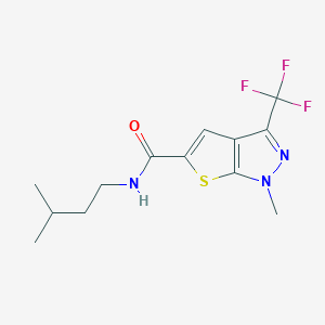 molecular formula C13H16F3N3OS B4691426 N-ISOPENTYL-1-METHYL-3-(TRIFLUOROMETHYL)-1H-THIENO[2,3-C]PYRAZOLE-5-CARBOXAMIDE 