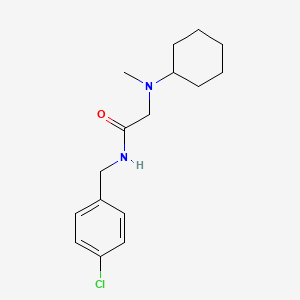 molecular formula C16H23ClN2O B4691458 N-[(4-chlorophenyl)methyl]-2-[cyclohexyl(methyl)amino]acetamide 