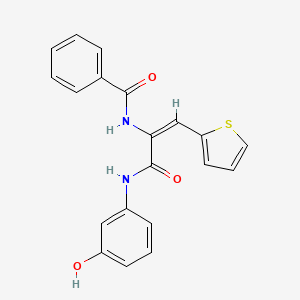 molecular formula C20H16N2O3S B4691515 N-[(E)-3-(3-hydroxyanilino)-3-oxo-1-thiophen-2-ylprop-1-en-2-yl]benzamide 
