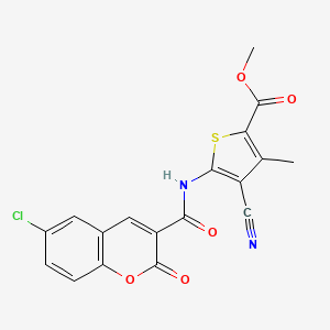 molecular formula C18H11ClN2O5S B4691630 METHYL 5-(6-CHLORO-2-OXO-2H-CHROMENE-3-AMIDO)-4-CYANO-3-METHYLTHIOPHENE-2-CARBOXYLATE 
