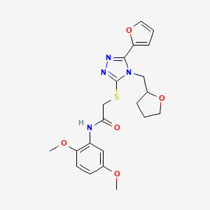 molecular formula C21H24N4O5S B4691672 N-(2,5-dimethoxyphenyl)-2-{[5-(furan-2-yl)-4-(tetrahydrofuran-2-ylmethyl)-4H-1,2,4-triazol-3-yl]sulfanyl}acetamide 