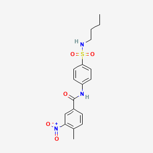 molecular formula C18H21N3O5S B4691718 N-[4-(butylsulfamoyl)phenyl]-4-methyl-3-nitrobenzamide 