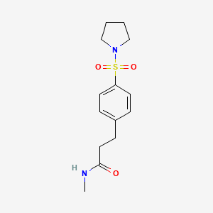 molecular formula C14H20N2O3S B4691754 N-METHYL-3-[4-(PYRROLIDINE-1-SULFONYL)PHENYL]PROPANAMIDE 