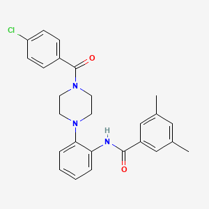 molecular formula C26H26ClN3O2 B4691821 N-(2-{4-[(4-chlorophenyl)carbonyl]piperazin-1-yl}phenyl)-3,5-dimethylbenzamide 