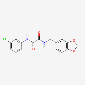 molecular formula C17H15ClN2O4 B4691862 N-[(2H-1,3-BENZODIOXOL-5-YL)METHYL]-N'-(3-CHLORO-2-METHYLPHENYL)ETHANEDIAMIDE 