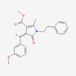 molecular formula C23H23NO4 B4691907 METHYL (4Z)-4-[(3-METHOXYPHENYL)METHYLIDENE]-2-METHYL-5-OXO-1-(2-PHENYLETHYL)-4,5-DIHYDRO-1H-PYRROLE-3-CARBOXYLATE 