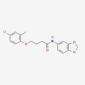 molecular formula C18H18ClNO4 B4691946 N-(1,3-benzodioxol-5-yl)-4-(4-chloro-2-methylphenoxy)butanamide 