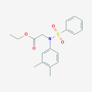molecular formula C18H21NO4S B4692080 ethyl 2-[N-(benzenesulfonyl)-3,4-dimethylanilino]acetate 