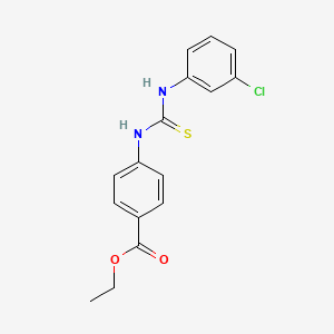 molecular formula C16H15ClN2O2S B4692152 Ethyl 4-{[(3-chlorophenyl)carbamothioyl]amino}benzoate 