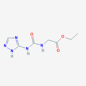 molecular formula C7H11N5O3 B4692158 ETHYL 2-{[(1H-1,2,4-TRIAZOL-3-YLAMINO)CARBONYL]AMINO}ACETATE 