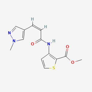 molecular formula C13H13N3O3S B4692318 METHYL 3-{[(Z)-3-(1-METHYL-1H-PYRAZOL-4-YL)-2-PROPENOYL]AMINO}-2-THIOPHENECARBOXYLATE 