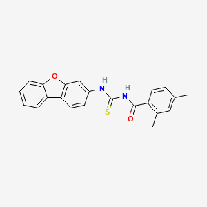 molecular formula C22H18N2O2S B4692348 N-(dibenzo[b,d]furan-3-ylcarbamothioyl)-2,4-dimethylbenzamide 