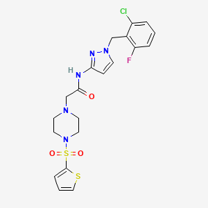 molecular formula C20H21ClFN5O3S2 B4692431 N~1~-[1-(2-CHLORO-6-FLUOROBENZYL)-1H-PYRAZOL-3-YL]-2-[4-(2-THIENYLSULFONYL)PIPERAZINO]ACETAMIDE 