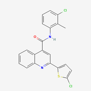molecular formula C21H14Cl2N2OS B4692546 N-(3-chloro-2-methylphenyl)-2-(5-chlorothiophen-2-yl)quinoline-4-carboxamide 