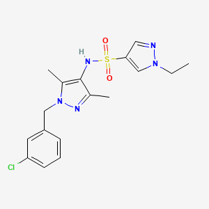 molecular formula C17H20ClN5O2S B4692598 N~4~-[1-(3-CHLOROBENZYL)-3,5-DIMETHYL-1H-PYRAZOL-4-YL]-1-ETHYL-1H-PYRAZOLE-4-SULFONAMIDE 