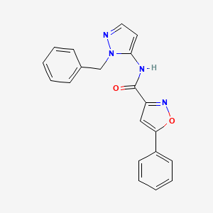 molecular formula C20H16N4O2 B4692772 N-(1-benzyl-1H-pyrazol-5-yl)-5-phenylisoxazole-3-carboxamide 