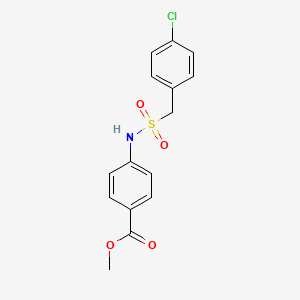 molecular formula C15H14ClNO4S B4692798 METHYL 4-[(4-CHLOROPHENYL)METHANESULFONAMIDO]BENZOATE 