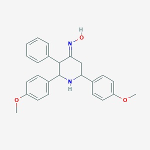 molecular formula C25H26N2O3 B046928 2,6-Bis(4-methoxyphenyl)-3-phenyl-4-piperidinone oxime CAS No. 124069-17-6
