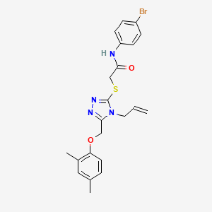 molecular formula C22H23BrN4O2S B4692877 N-(4-bromophenyl)-2-({5-[(2,4-dimethylphenoxy)methyl]-4-(prop-2-en-1-yl)-4H-1,2,4-triazol-3-yl}sulfanyl)acetamide 