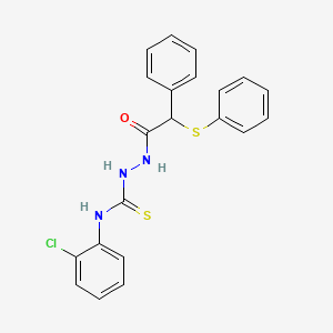 molecular formula C21H18ClN3OS2 B4692937 N-(2-chlorophenyl)-2-[phenyl(phenylsulfanyl)acetyl]hydrazinecarbothioamide 