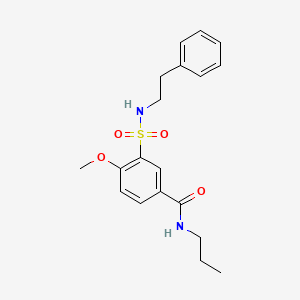 molecular formula C19H24N2O4S B4693281 4-methoxy-3-[(2-phenylethyl)sulfamoyl]-N-propylbenzamide 