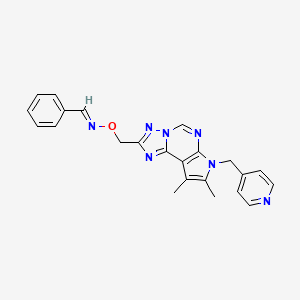 molecular formula C23H21N7O B4693464 BENZALDEHYDE O~1~-{[8,9-DIMETHYL-7-(4-PYRIDYLMETHYL)-7H-PYRROLO[3,2-E][1,2,4]TRIAZOLO[1,5-C]PYRIMIDIN-2-YL]METHYL}OXIME 
