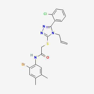 molecular formula C21H20BrClN4OS B4693516 N-(2-bromo-4,5-dimethylphenyl)-2-[[5-(2-chlorophenyl)-4-prop-2-enyl-1,2,4-triazol-3-yl]sulfanyl]acetamide 