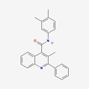molecular formula C25H22N2O B4693589 N~4~-(3,4-DIMETHYLPHENYL)-3-METHYL-2-PHENYL-4-QUINOLINECARBOXAMIDE 