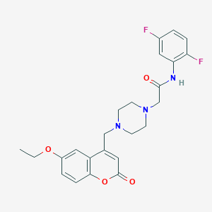 molecular formula C24H25F2N3O4 B4693665 N-(2,5-difluorophenyl)-2-{4-[(6-ethoxy-2-oxo-2H-chromen-4-yl)methyl]piperazin-1-yl}acetamide 