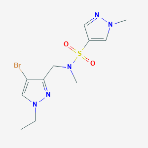 molecular formula C11H16BrN5O2S B4693711 N~4~-[(4-BROMO-1-ETHYL-1H-PYRAZOL-3-YL)METHYL]-N~4~,1-DIMETHYL-1H-PYRAZOLE-4-SULFONAMIDE 